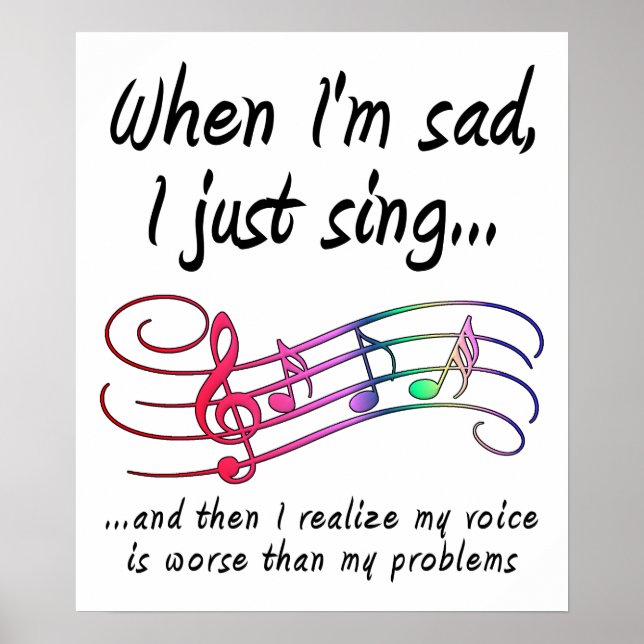 Cantando Pior Que Problemas Poster engraçada (Frente)