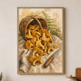 Cantanheles em um Cesto de Frutas Poster Aquarela