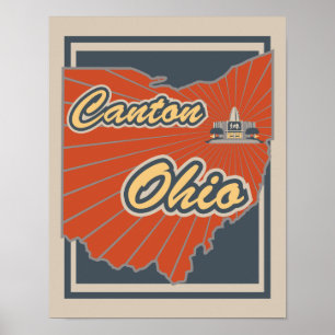 Cantão, impressão da arte de Ohio - poster de