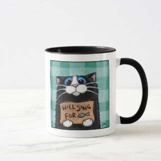 Cantará para peixes - caneca lunática do gato