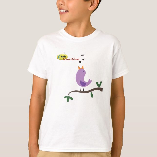 Cante como um pássaro na camisa dos miúdos da (Frente)