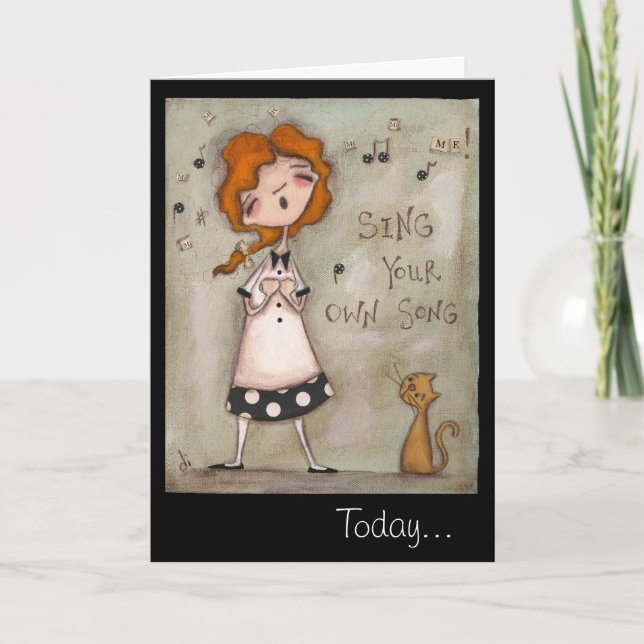 Cante Sua Própria Canção - Cartão de Aniversário (Frente)