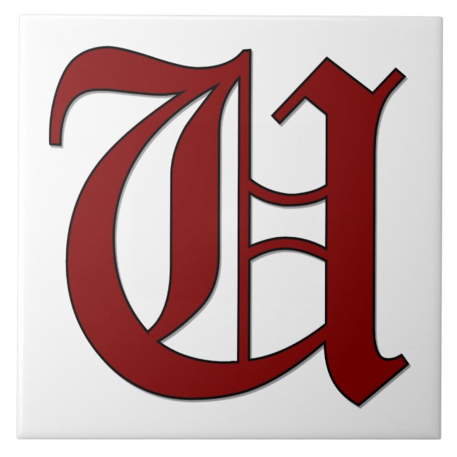 Canterbury - Letra U no Azulejo do Monograma Verme (Frente)