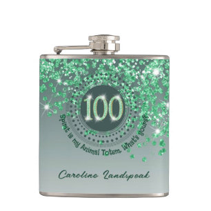 Cantil 100º e Glitter Verde e Citação de Bebendos