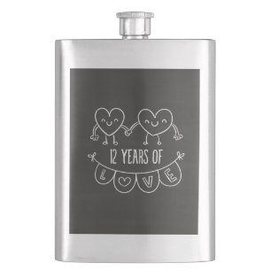 Cantil 12 Anniversário Gift Chalk Hearts