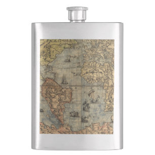 Cantil 1565 Mapa Antigo do Mundo de Forlani Cartografia V