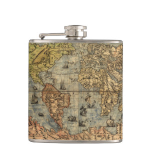 Cantil 1565 Mapa Antigo do Mundo de Forlani Cartografia V