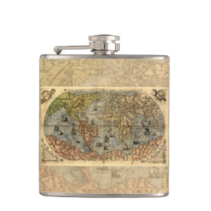 Cantil 1565 Mapa Antigo do Mundo de Forlani Cartografia V