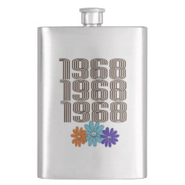 Cantil 1968 Hippie Peace Sign Flowers Orange Aqua Purple