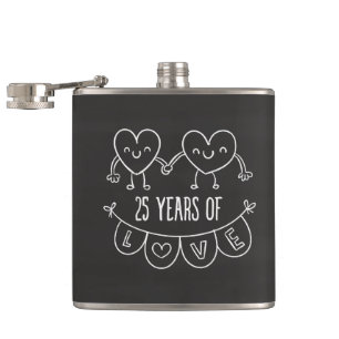 Cantil 25 Anniversário Gift Chalk Hearts