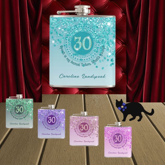 Cantil 30 & Teal Blue Glitter & Bebendo Cote (Criador carregado)