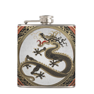 Cantil [500] Dragão Oriental Dourado e negro