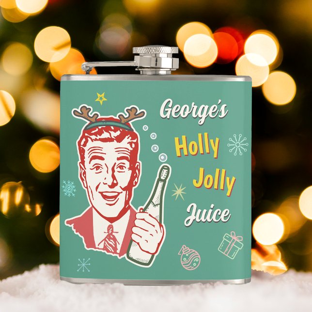 Cantil 50 de Natal Holly Jolly Juice Engraçado Personaliz (Criador carregado)
