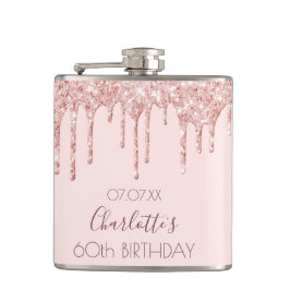 Cantil 60ª festa de aniversário pincelada rosa dourada go