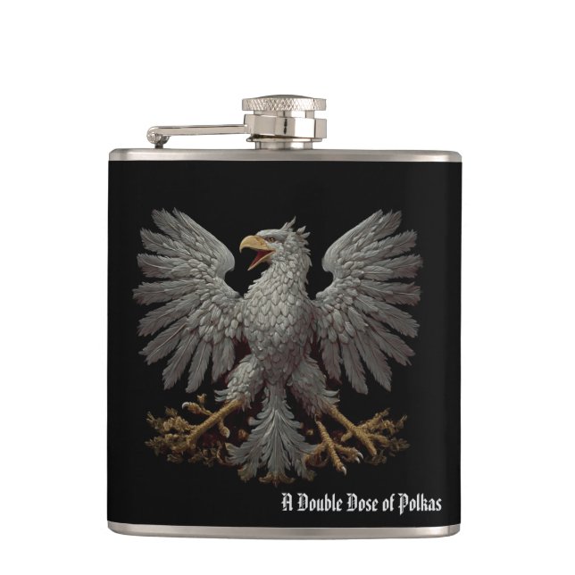 Cantil A Double Dose of Polkas Vinyl Wrapped Flask (Frente)