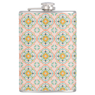 Cantil A metal flask with a colorful, symmetrical pattern