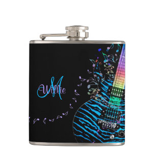 Cantil A música do monograma nota 'a garrafa da guitarra