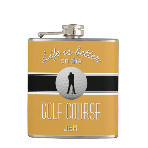 Cantil A vida é melhor com golfe monograma amarelo preto