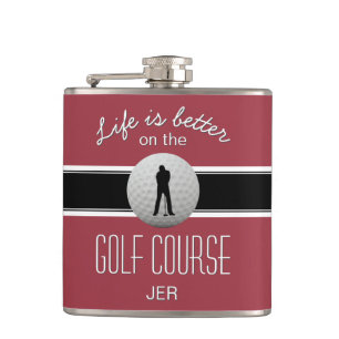 Cantil A Vida é Melhor Cota de Golfe Monograma Vermelho E
