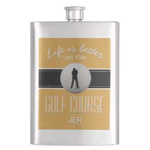 Cantil A Vida é Melhor Golfando Monogramada Amarelo Preto