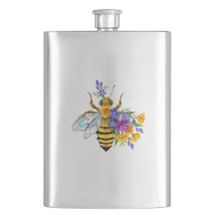 Cantil Abeja flor com plantas silvestres