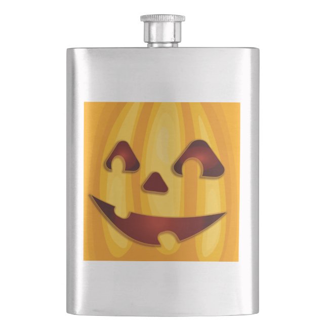 Cantil Abóbora esculpida sorrindo design de Halloween (Frente)