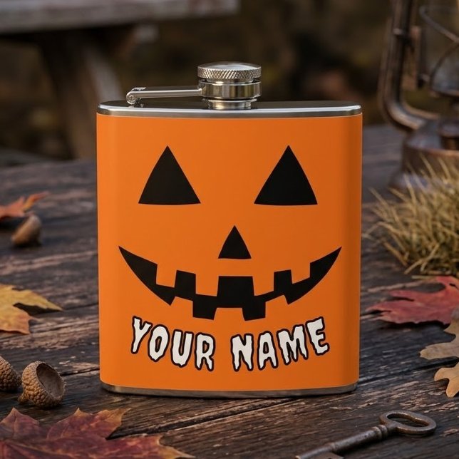 Cantil Abóbora Laranja Personalizada de Halloween Seu Nom (Criador carregado)