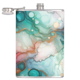 Cantil Abstract in Pink, Teal, Blue, and Gold