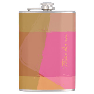 Cantil Abstrato cor-de-laranja rosa bege Dourado chic