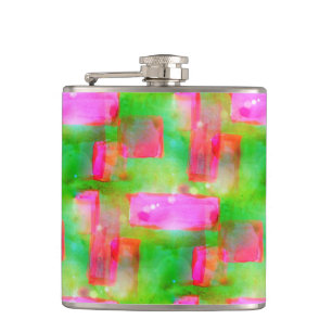 Cantil abstrato de luz solar pintado de amarelo, rosa