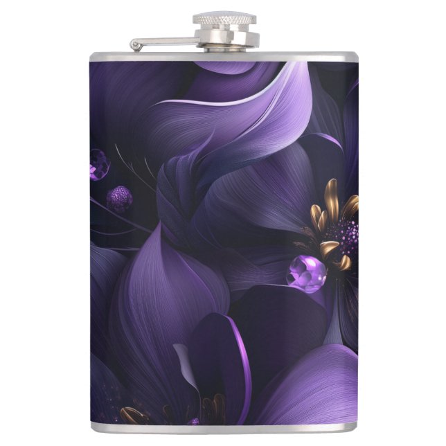 Cantil Abstrato imagem das flores roxas e pretas (Frente)