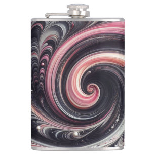 Cantil Abstrato moderno girando rosa, preto e branco