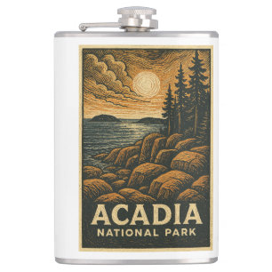 Cantil Acadia National Park Maine Flask