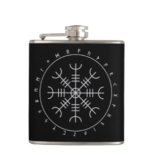 Cantil Aegishjalmr Runes Flask (Vinyl Wrapped)