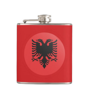 Cantil Albanês Flag & drinque, viagem Albânia/fãs desp