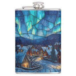 Cantil Aldeia de inverno em vitral panorâmico