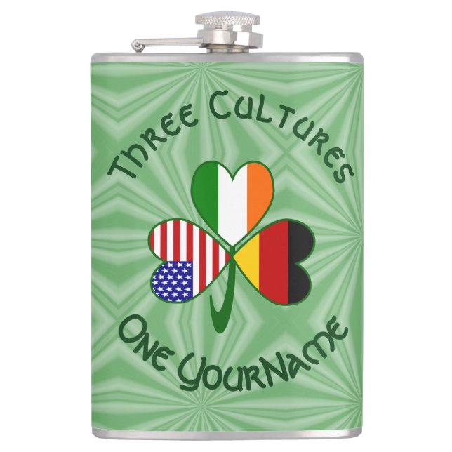 Cantil Alemão Irlandês EUA Flags Shamrock Personalizado (Frente)