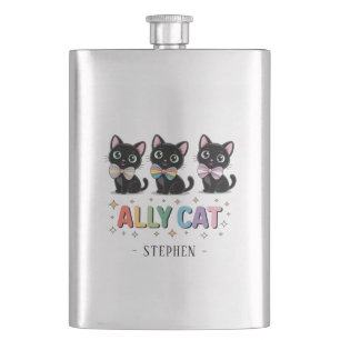 Cantil Ally Cat - Orgulho LGBTQ de Gato Negro