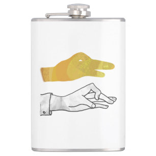 Cantil Amarelo do pato da silhueta da mão