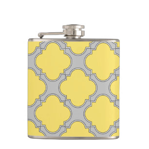 Cantil Amarelo quatrefoil e cinza