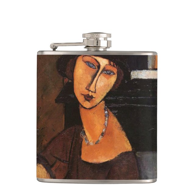 Cantil Amedeo Modigliani, Retrato Jeanne Hebuterne Flask (Frente)