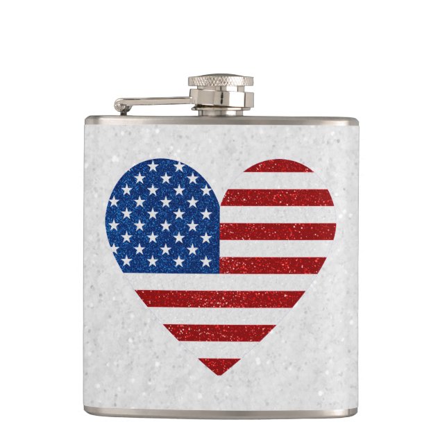 Cantil American Flag Heart 4 de julho (Frente)