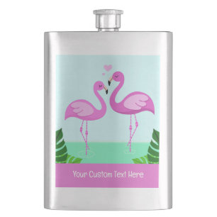 Cantil Amor com Flamingo de Texto Personalizado