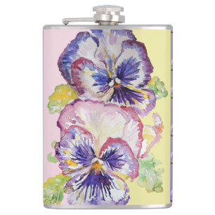 Cantil Amor-perfeito roxo pintado à mão floral