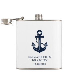 Cantil Âncora Azul Marinho Nupcial Personalizada