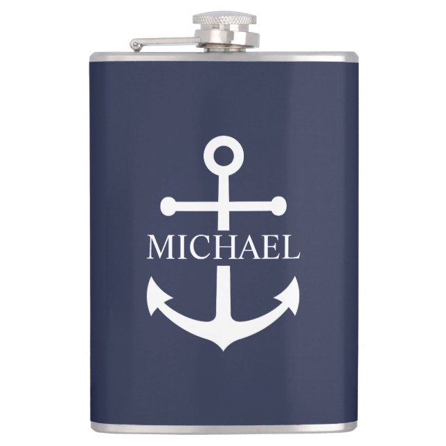 Cantil Âncora Azul Marinho Personalizada Nome (Frente)