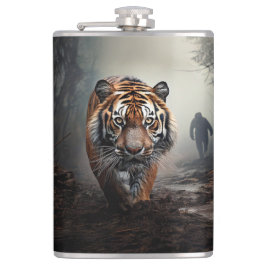 Cantil Andando Velha floresta surreal de tigre preto e la