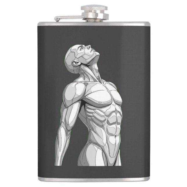 Cantil Android Anatomy: Cyborg Stainless Steel Flask (Frente)