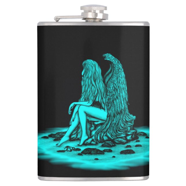 Cantil Angel, perdido no pensamento, Design preto e verde (Frente)