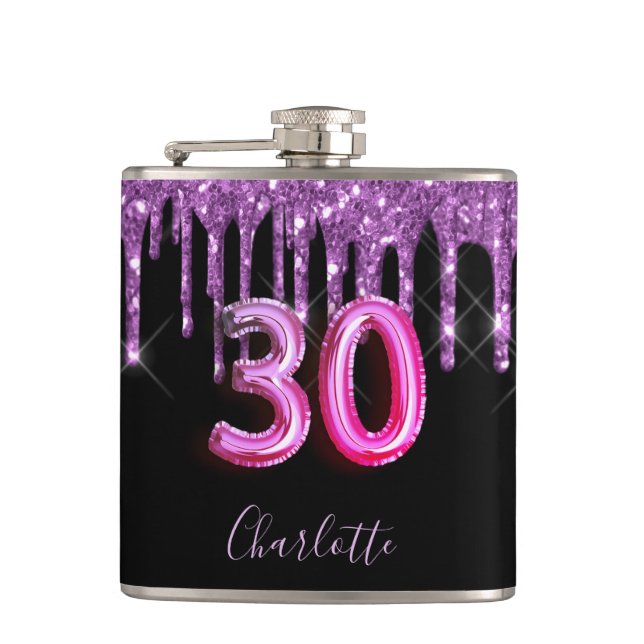 Cantil aniversário de 30 anos preto roxo roxo roxo guiado (Frente)